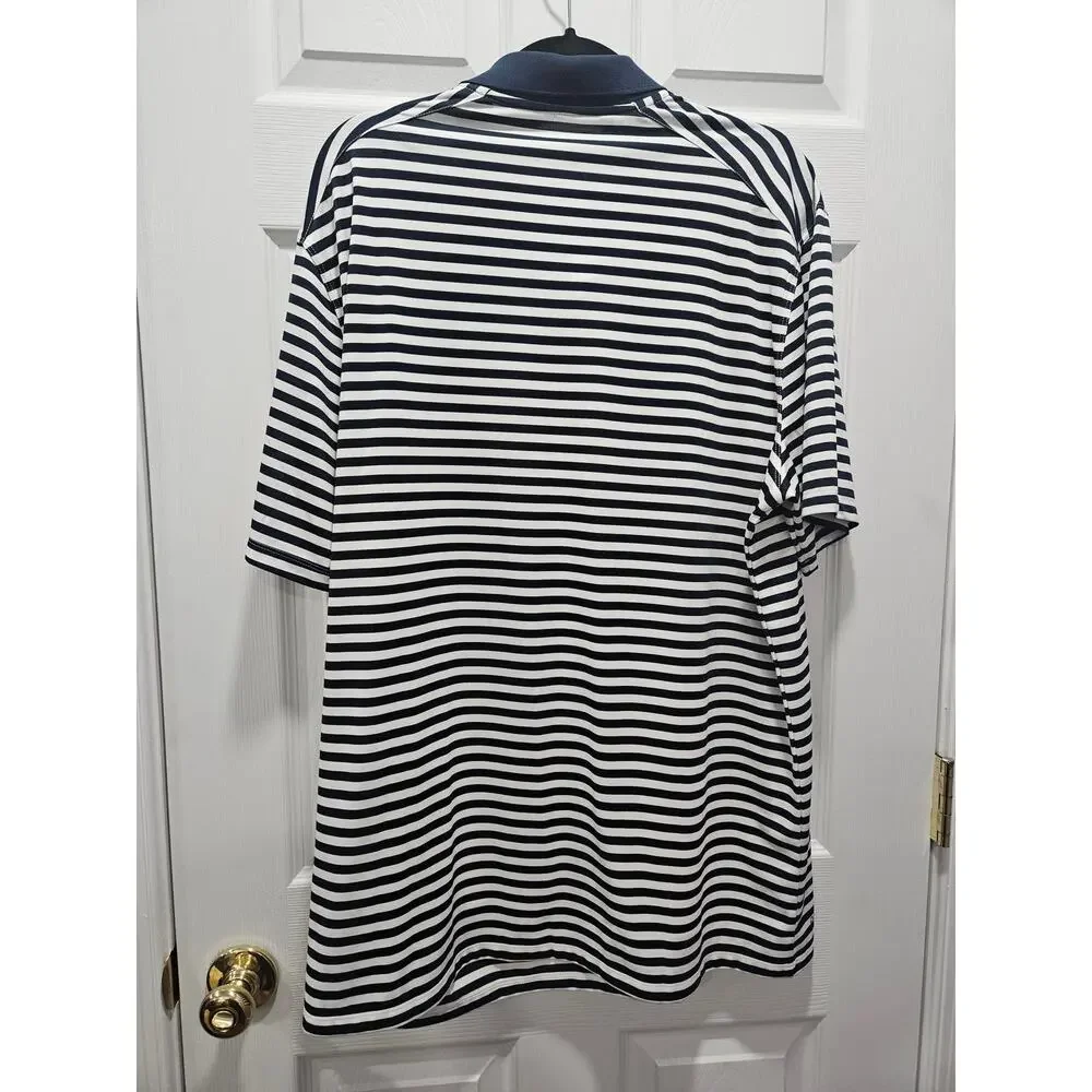Nike Golf Dri-FIT Polo Shirt Men's XL Navy White Striped 891239-419 Swoosh